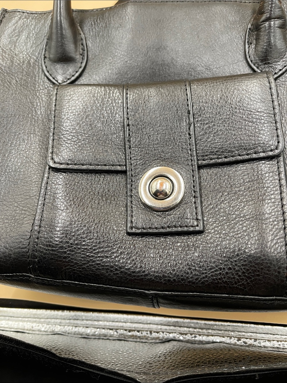 Vintage Wilson’s Leather Classic Black Leather Tote Bag with Matching Wallet - Picture 5 of 14